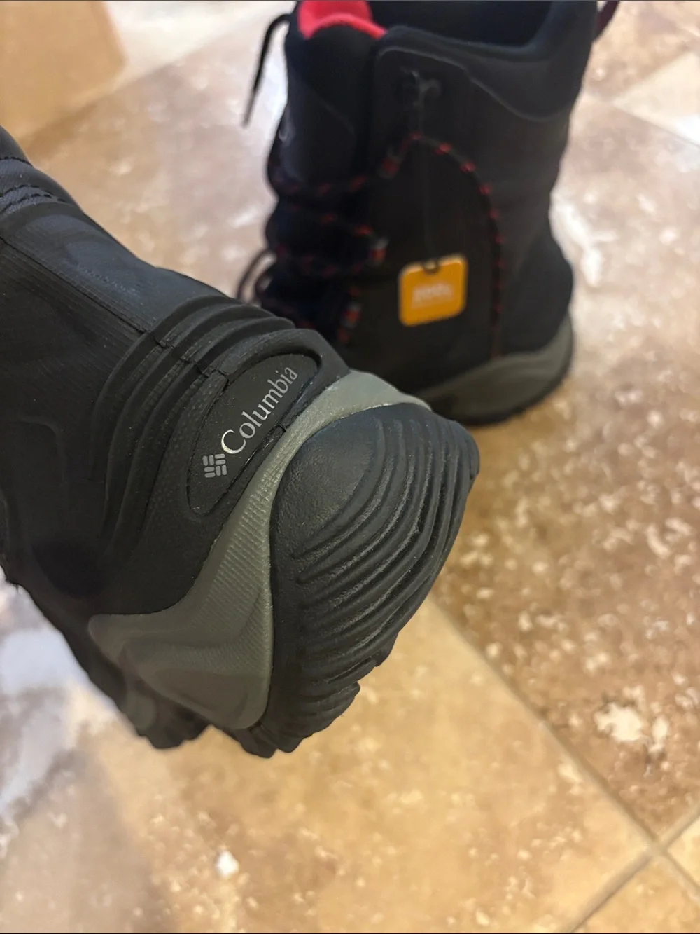 Columbia Men's Black and Red Insulated Waterproof Boots